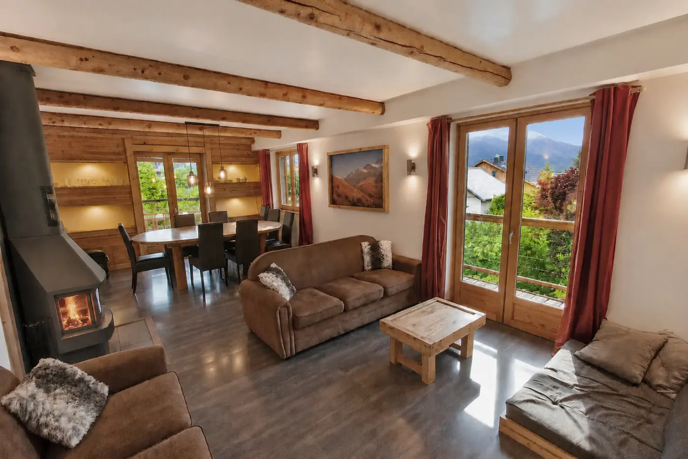 Chalet living and dining area